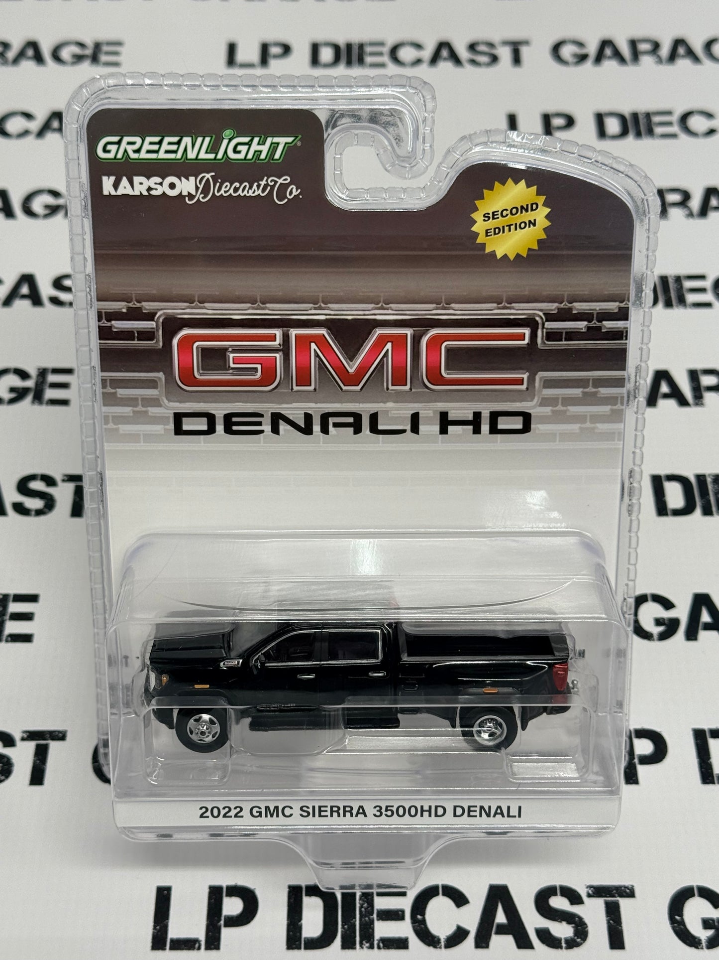 GREENLIGHT 2022 GMC Sierra 3500HD Denali Black 1:64 Diecast Karson Exclusive