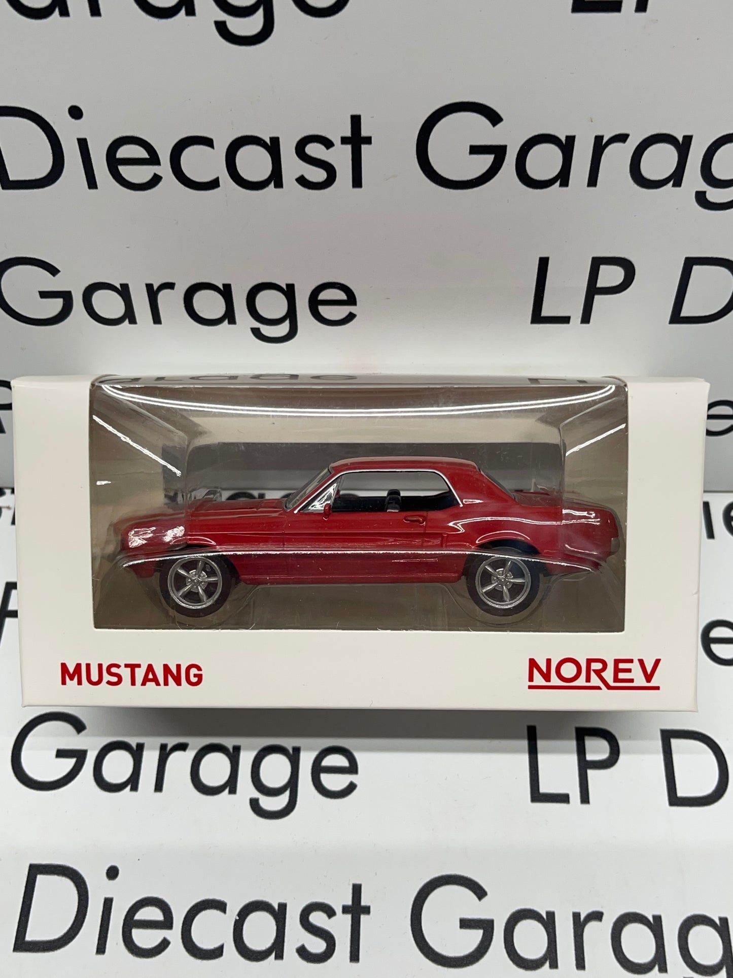 NOREV 1968 Ford Mustang Coupe Red with 5 Spoke Wheels 1:43 Diecast