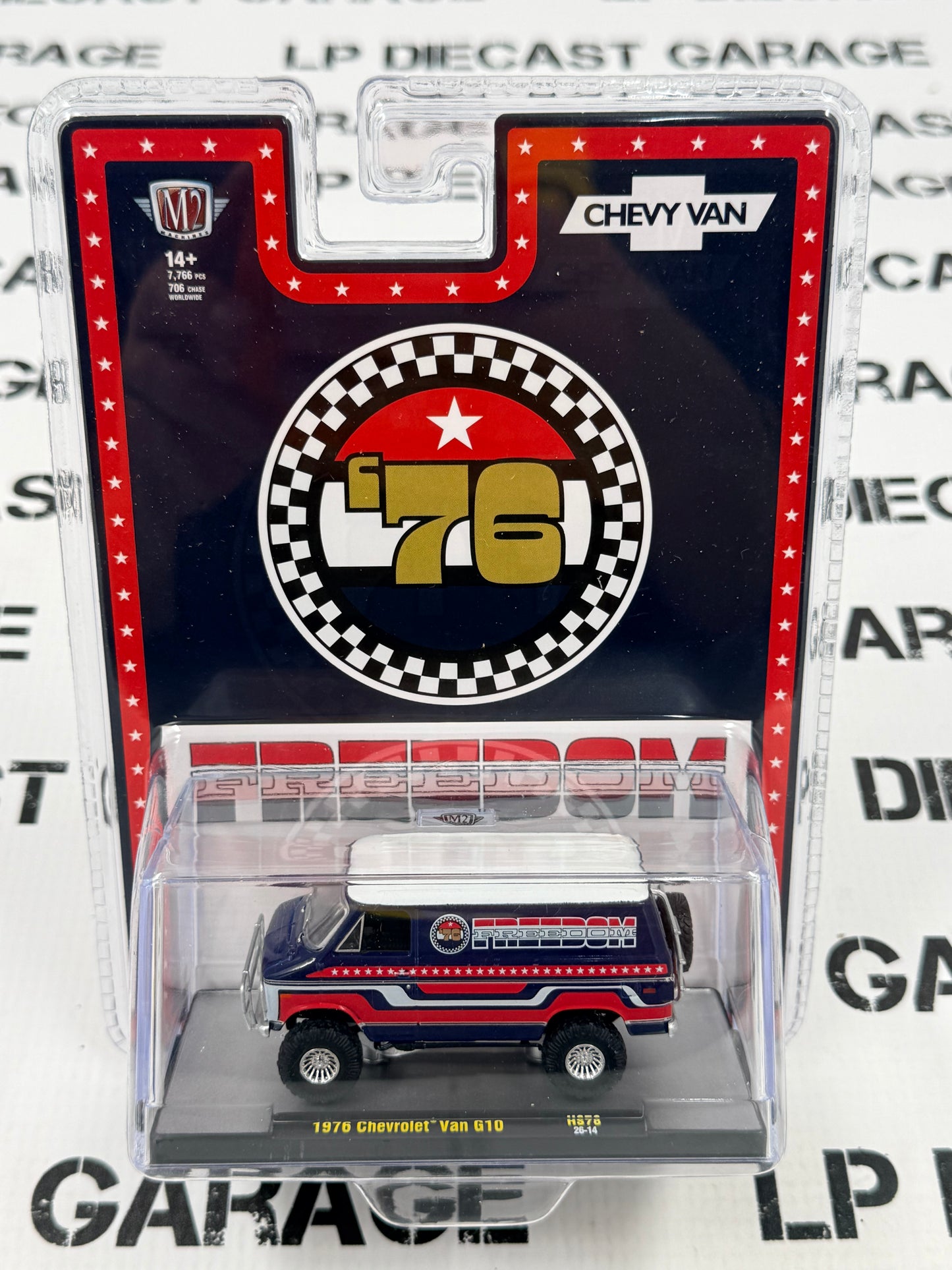 M2 1976 Chevrolet Van G10 Lifted Freedom '76 1:64 Diecast