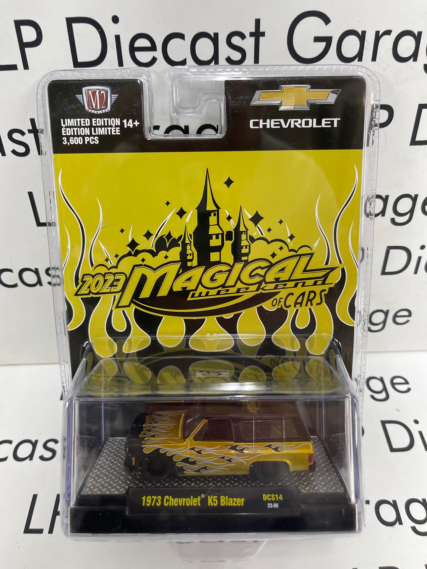 M2 1973 Chevrolet K5 Blazer Gold 1:64 Diecast Magical Weekend of Cars 2023