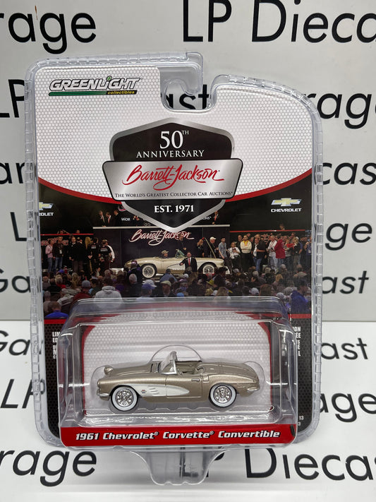 GREENLIGHT 1961 Chevrolet Corvette Convertible Champagne Color Barrett Jackson Auctions 1:64 Diecast
