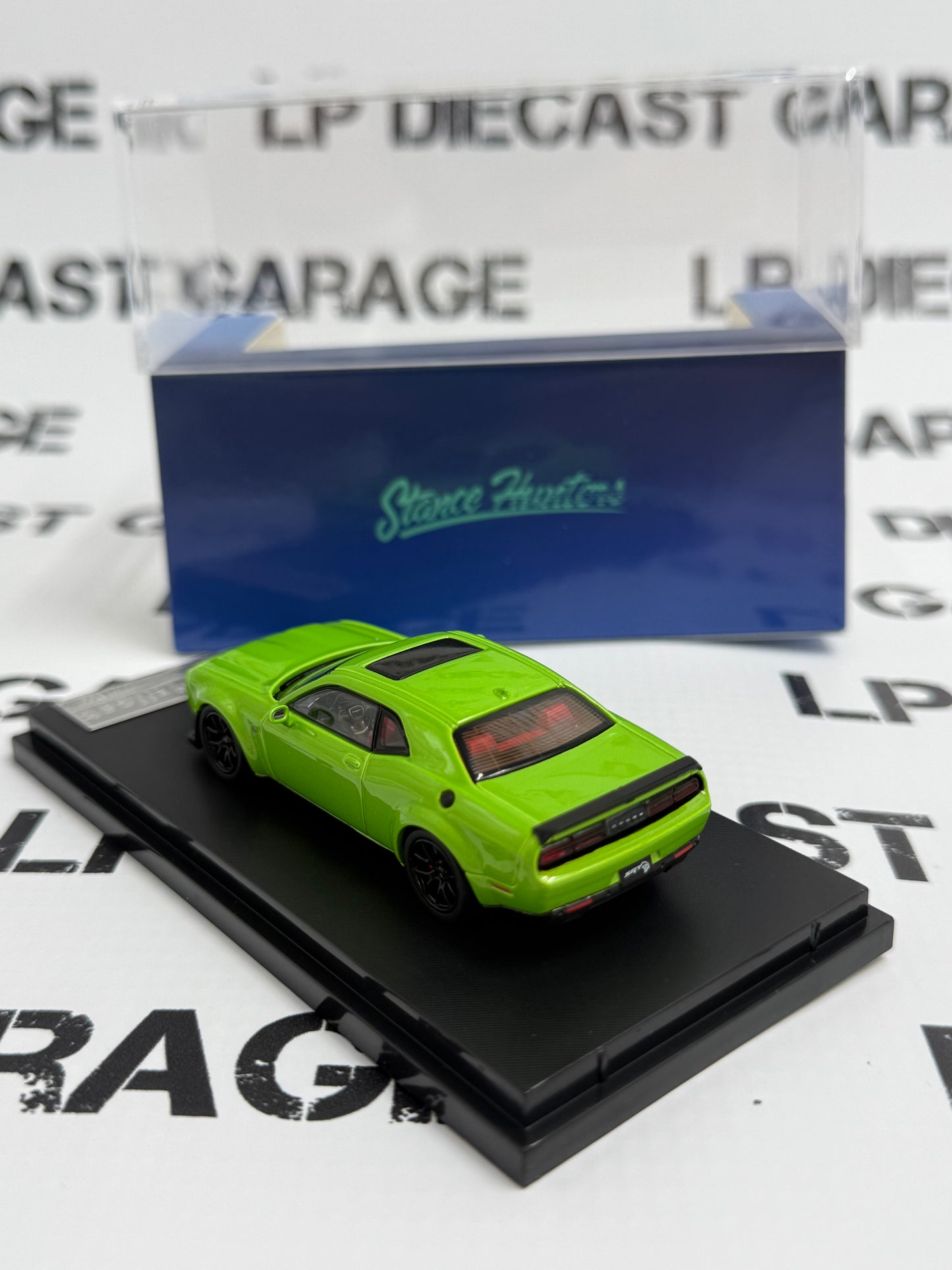 STANCE HUNTERS 2023 Dodge Challenger SRT Hellcat Lime Green 1:64 Diecast