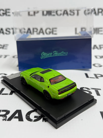 STANCE HUNTERS 2023 Dodge Challenger SRT Hellcat Lime Green 1:64 Diecast