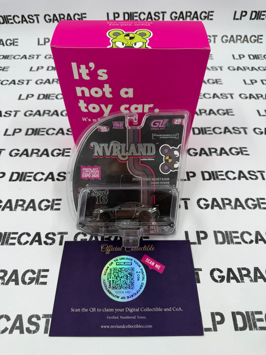 GREENLIGHT 2024 Ford Mustang Dark Horse Black 1:64 Diecast 2025 Expo NVRLand Exclusive