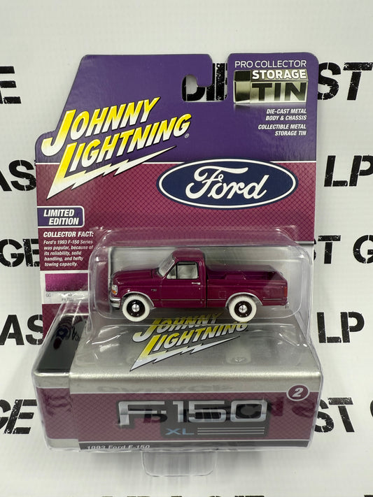CHASE JOHNNY WHITE LIGHTNING 1993 Ford F-150 Iris Poly 1:64 Diecast Collector Tins