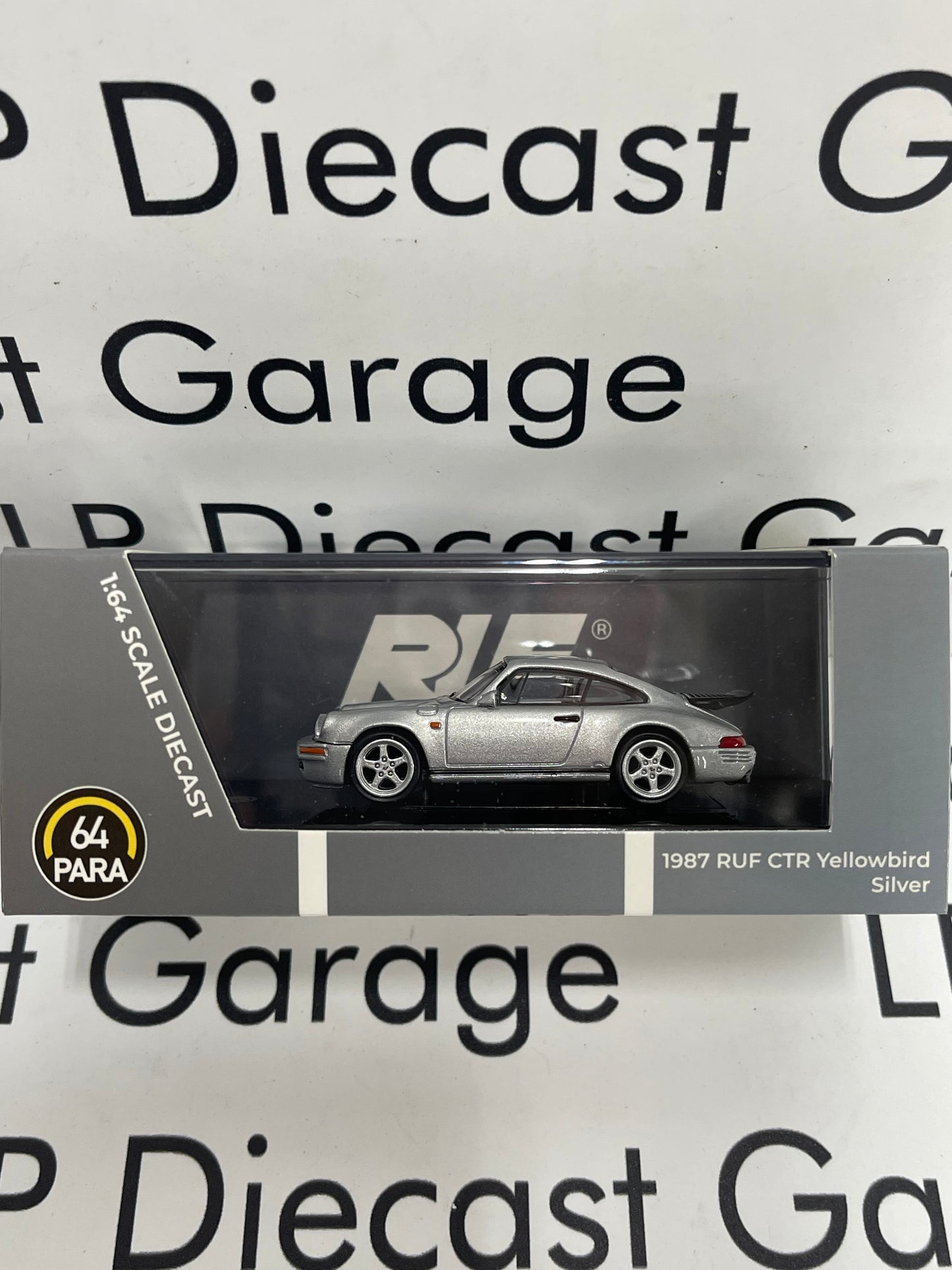 PARAGON MODELS 1987 Porsche RUF CTR Yellowbird Silver 1:64 Diecast