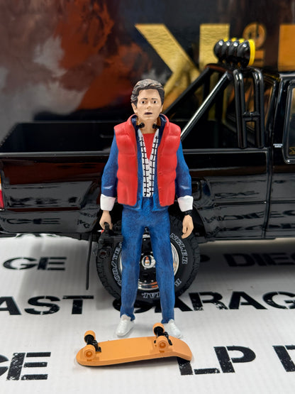 KK Scale 1985 Toyota SR5 Truck Black BTTF w/ Marty Figure 1:18 Diecast