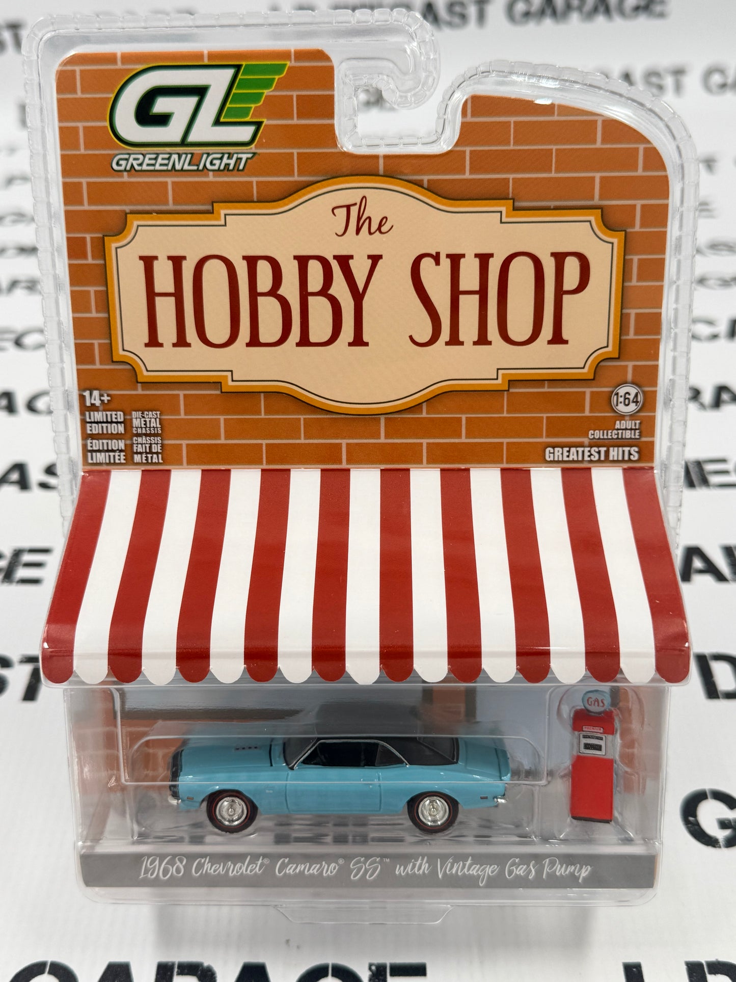 GREENLIGHT 1968 Chevrolet Camaro SS Blue w/ Pump 1:64 Diecast Hobby Shop