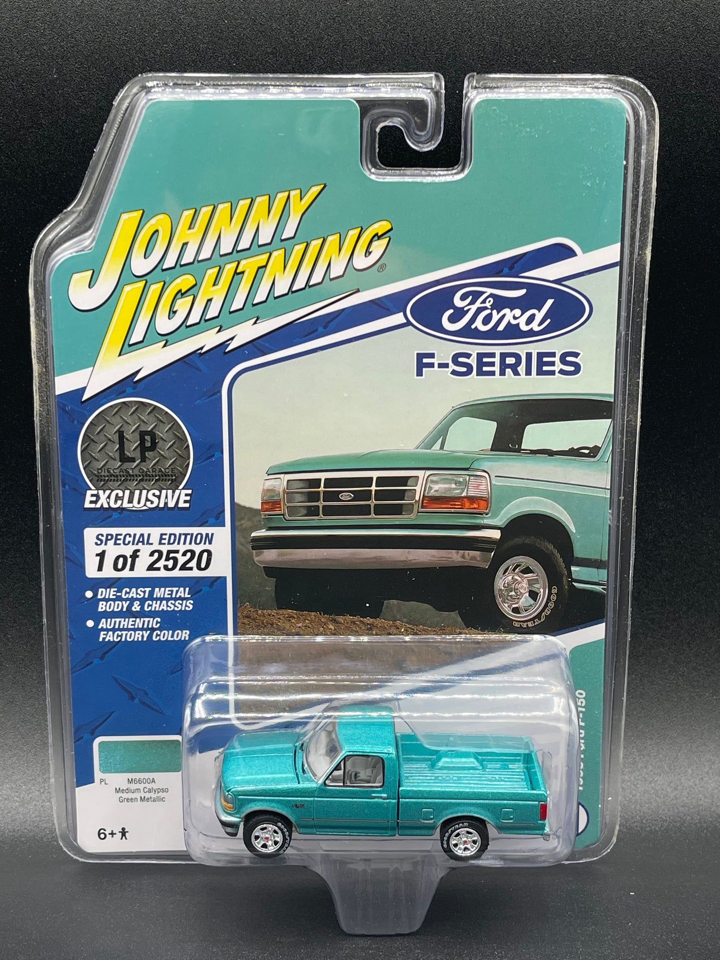 JOHNNY LIGHTNING 1995 Ford F-150 Medium Calypso Green Metallic Pick Up Truck LP Diecast Garage Exclusive Release 1:64 Diecast Promo
