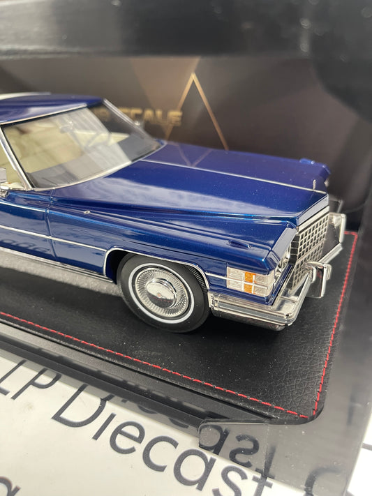 STAMP MODELS 1974 Cadillac Coupe Deville Regal Blue Firemist 1:18 Scale Resin Model
