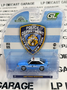 GREENLIGHT 1987 Ford Mustang GT NYPD Police Car 1:64 Diecast Hobby Exclusive