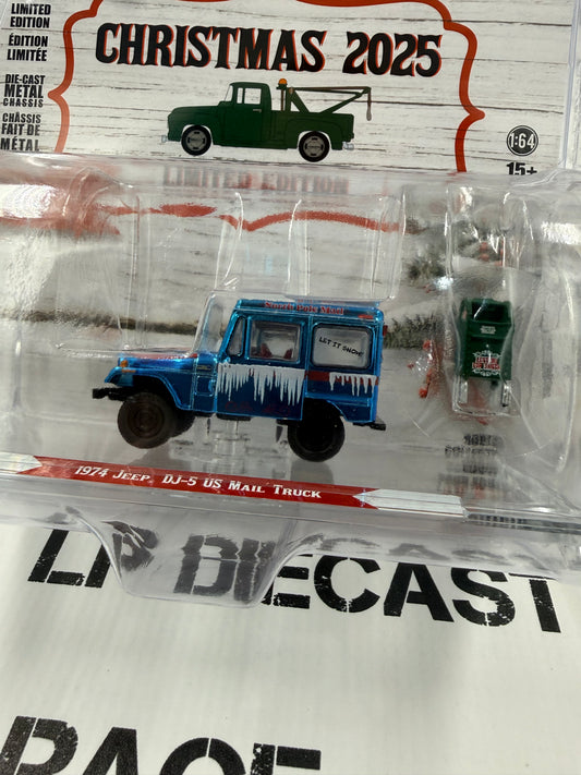 CHROME CHASE GREENLIGHT 1974 Jeep DJ-5 Mail Truck w/ Mailbox 1:64 Diecast Christmas 2025