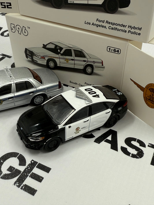 596 Model Ford Crown Victoria South Carolina & Ford Fusion LA Police 1:64 Diecast AUCTION