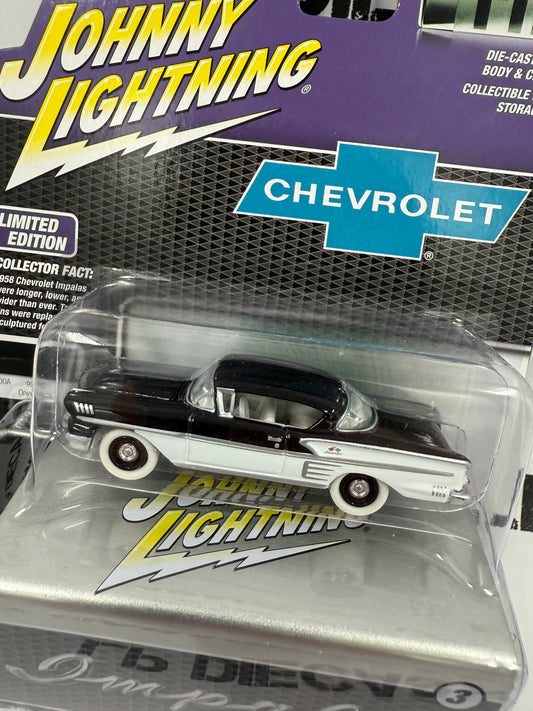 CHASE JOHNNY WHITE LIGHTNING 1958 Chevrolet Impala Black 1:64 Diecast Collector Tins