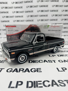 GREENLIGHT 1971 Chevrolet C-10 Truck Black 1:18 Diecast Barrett Jackson HWY61