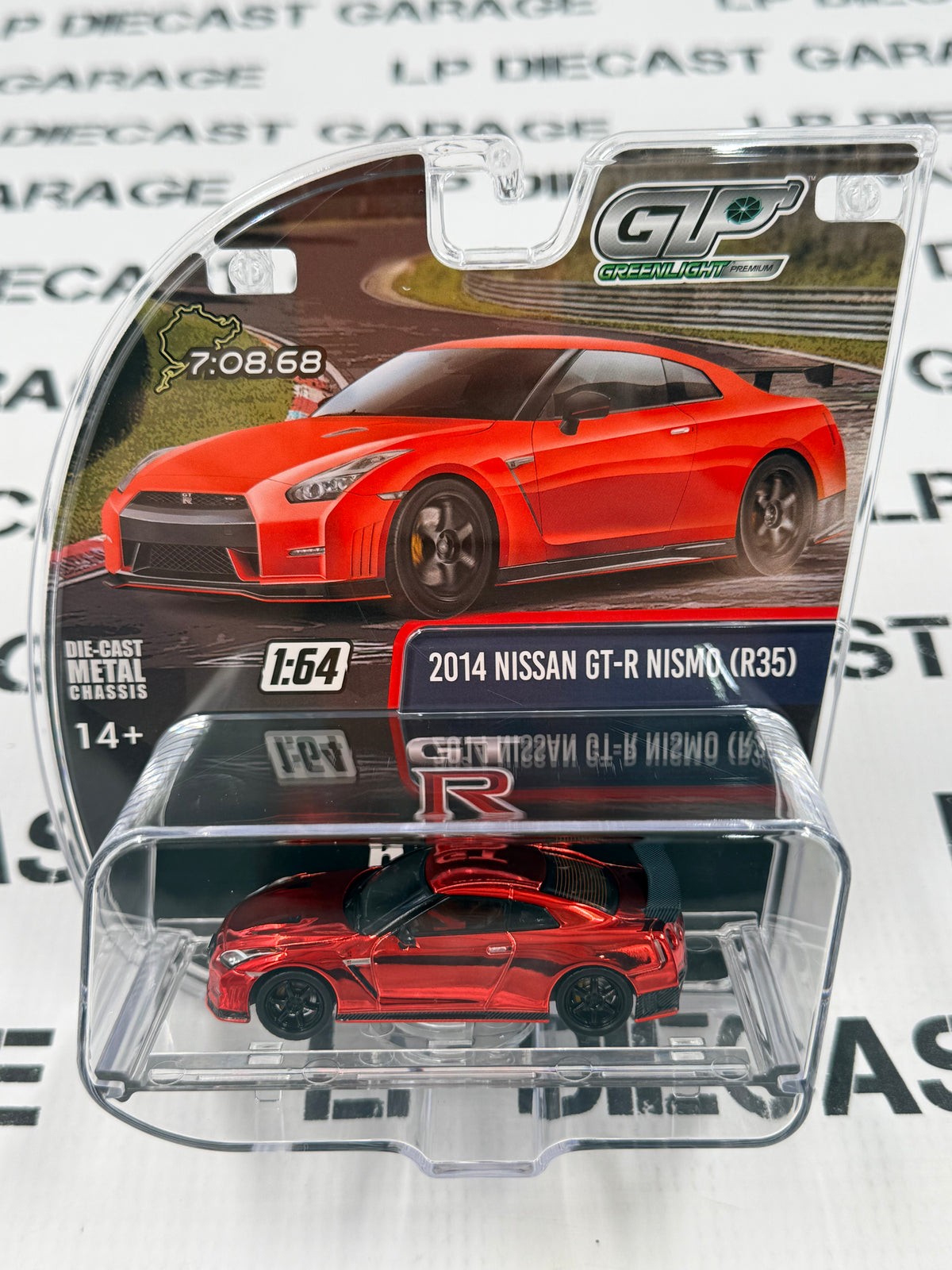 CHASE GREENLIGHT 2014 Nissan GT-R Nismo R35 Red 1:64 Diecast Expo Exclusive