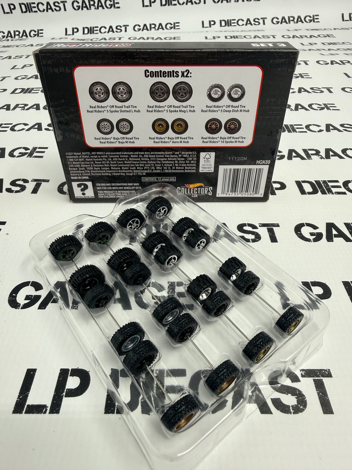 HOT WHEELS Real Riders Wheelset #3 Includes 6 Sets 1:64 Diecast