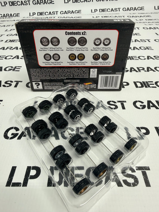 HOT WHEELS Real Riders Wheelset #3 Includes 6 Sets 1:64 Diecast