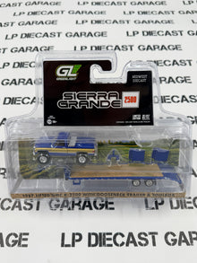 GREENLIGHT 1987 GMC Sierra K2500 Blue w/ Gooseneck Trailer 1:64 Diecast Midwest Exclusive