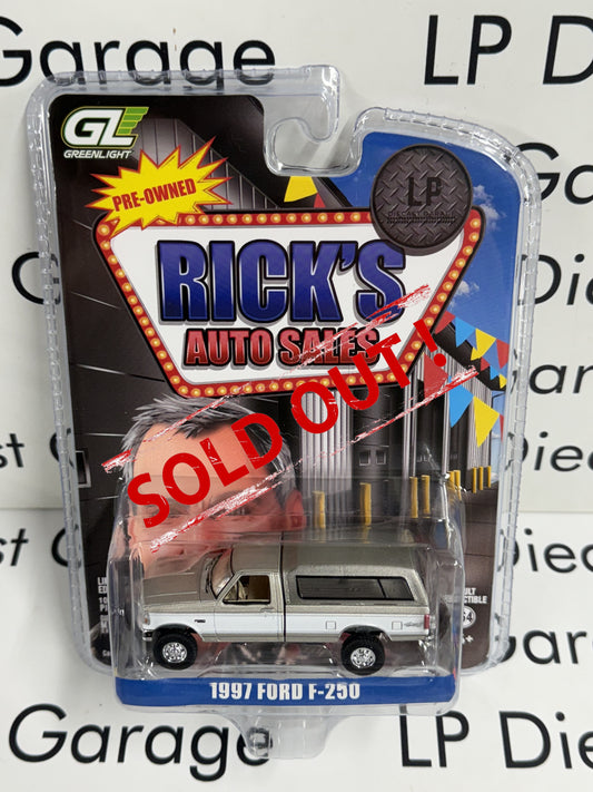 GREENLIGHT 1997 Ford F-250 Gold w/ Bed Cap LP Exclusive 1:64 Diecast Ricks Auto Sales