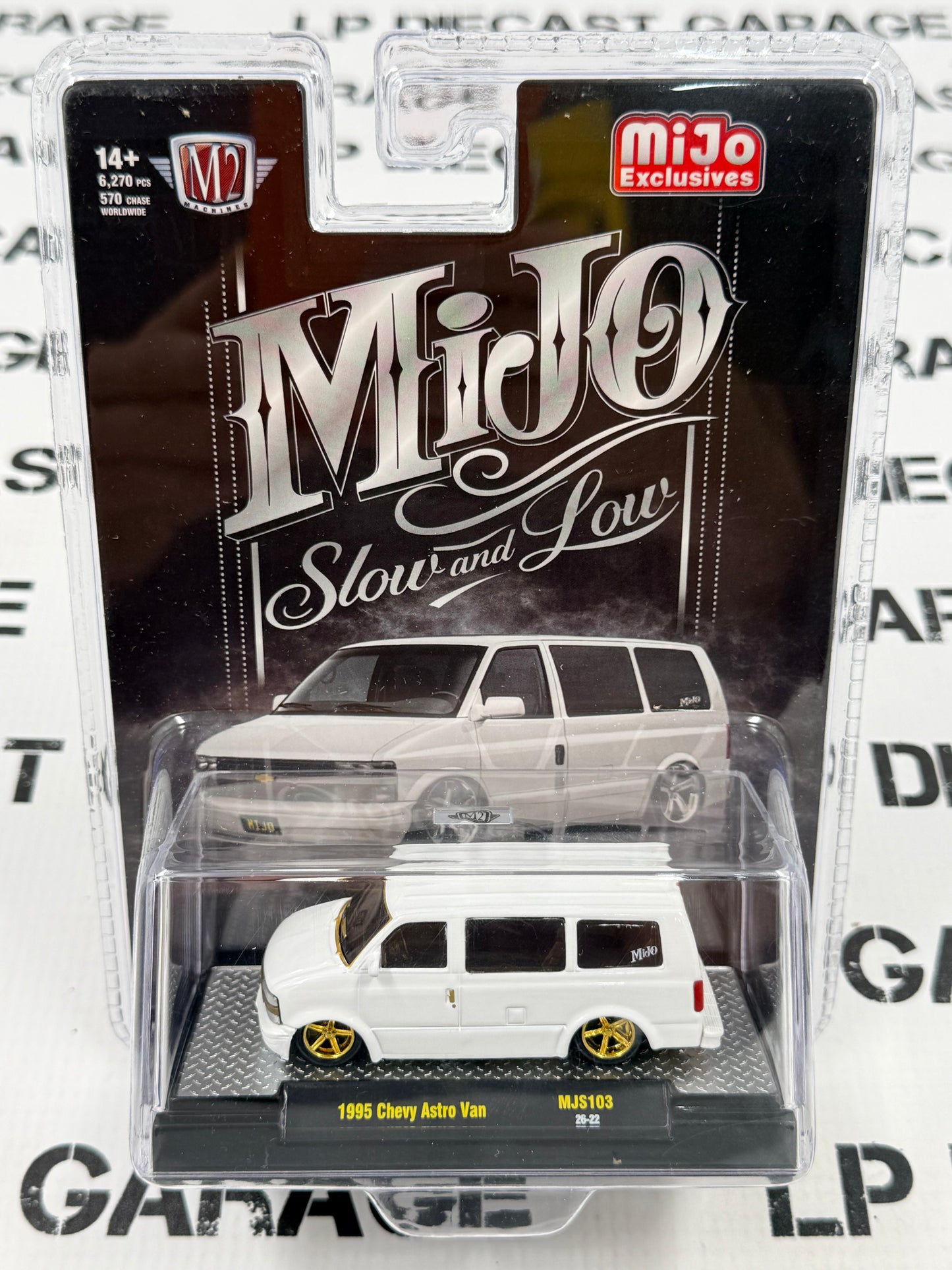 CHASE M2 1995 Chevy Astro Van White Low Rider 1:64 Diecast MiJo