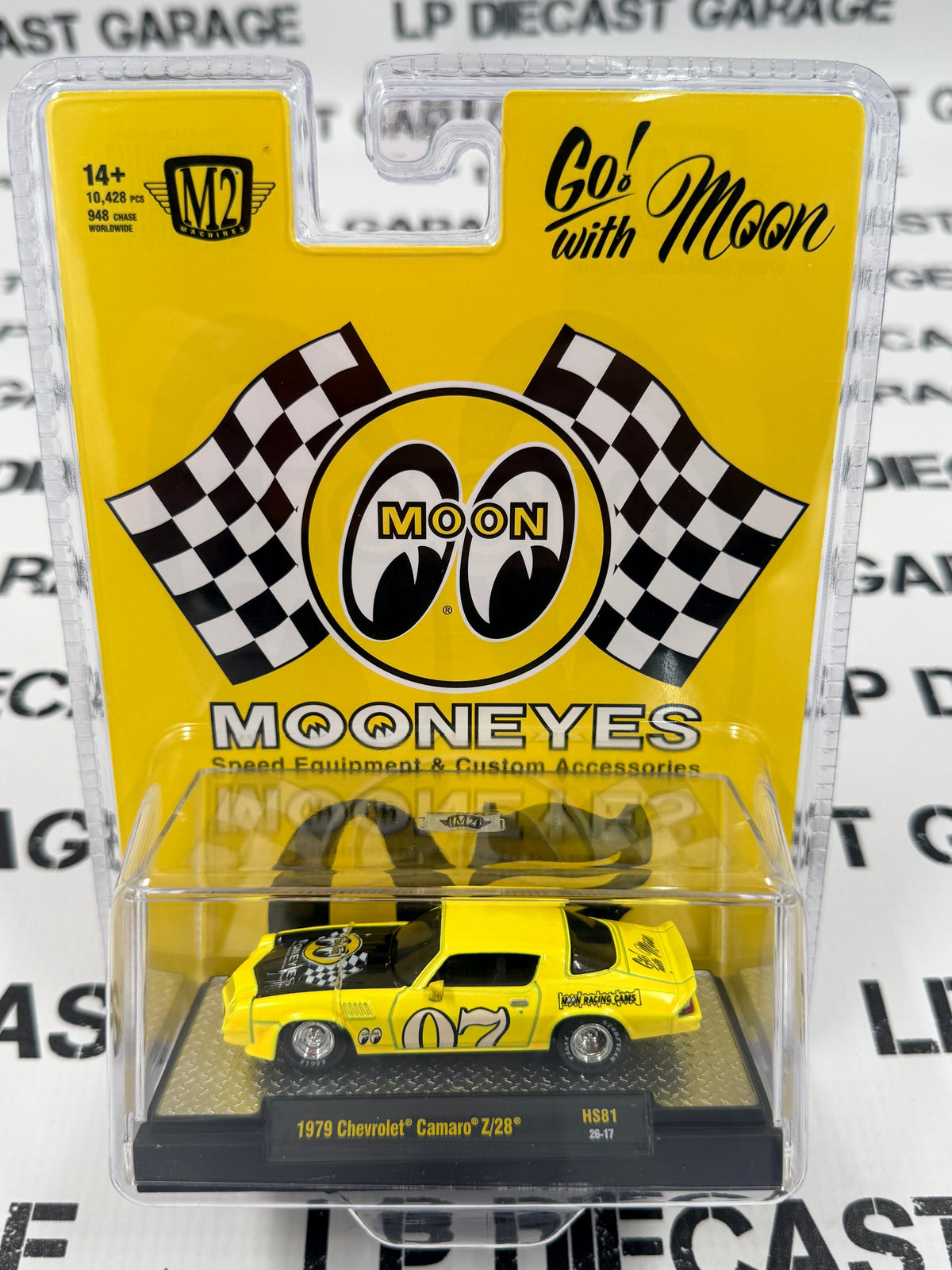 M2 1979 Chevrolet Camaro Z/28 Yellow Mooneyes 1:64 Diecast