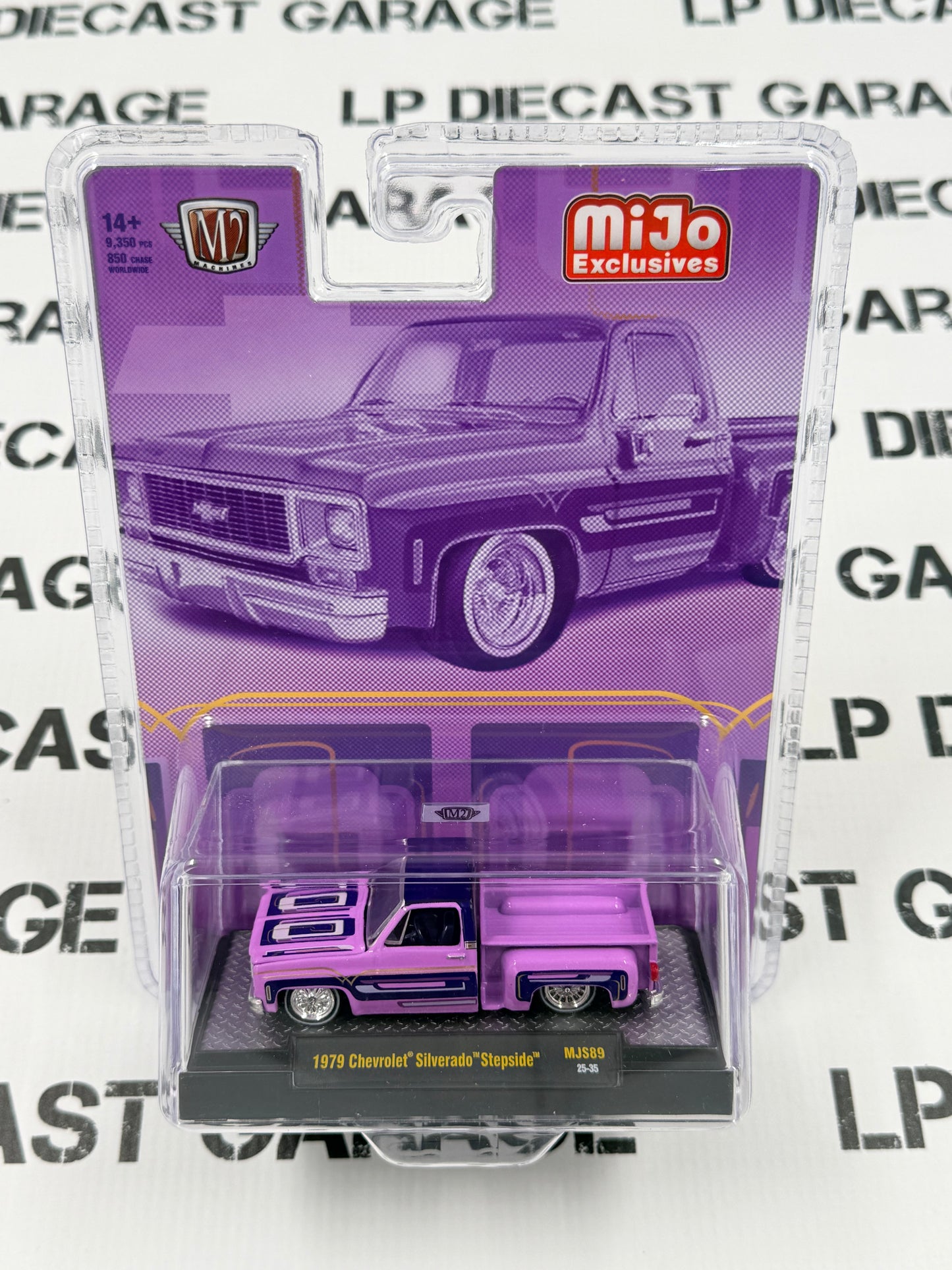 M2 1979 Chevrolet Silverado Pink Lowrider 1:64 Diecast MiJo