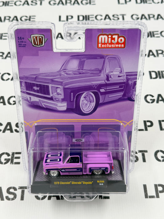 M2 1979 Chevrolet Silverado Pink Lowrider 1:64 Diecast MiJo