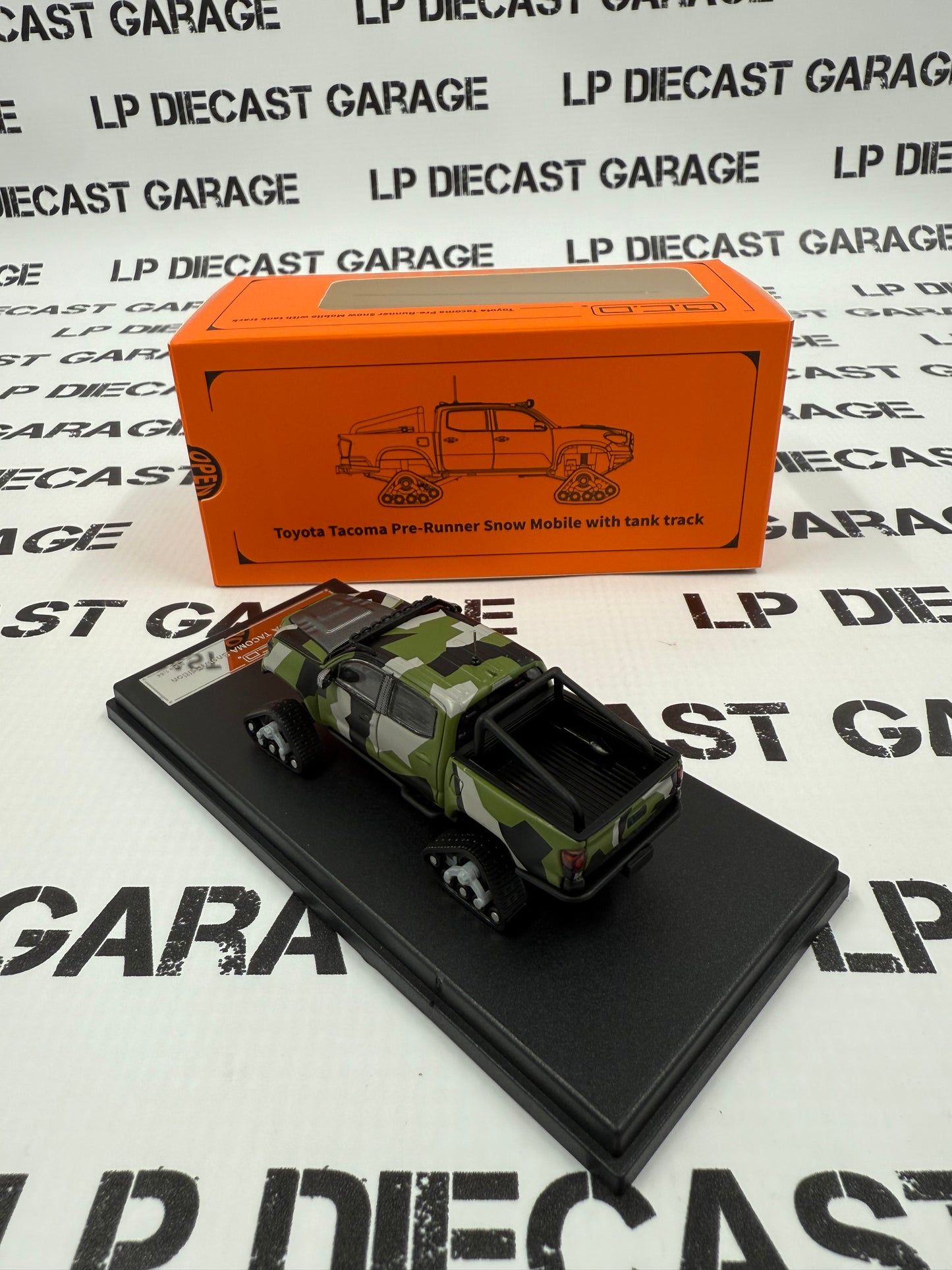 GCD 2023 Toyota Tacoma Snowmobile Camo with Tracks 1:64 Diecast