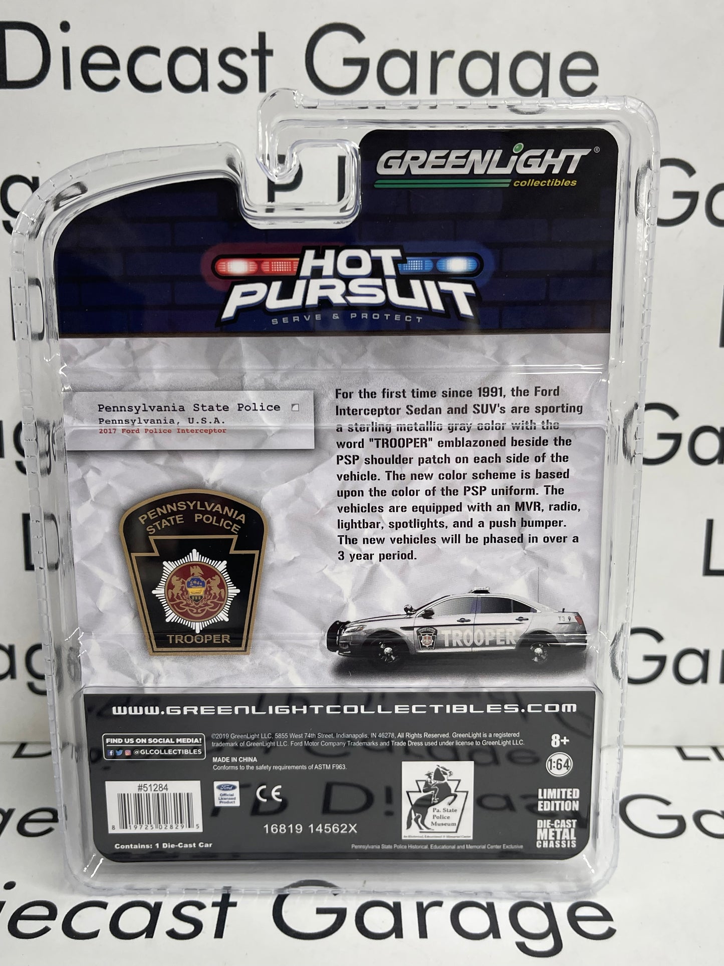 GREENLIGHT 2017 Ford Taurus Police PA Trooper 1:64 Diecast PSP Exclusive