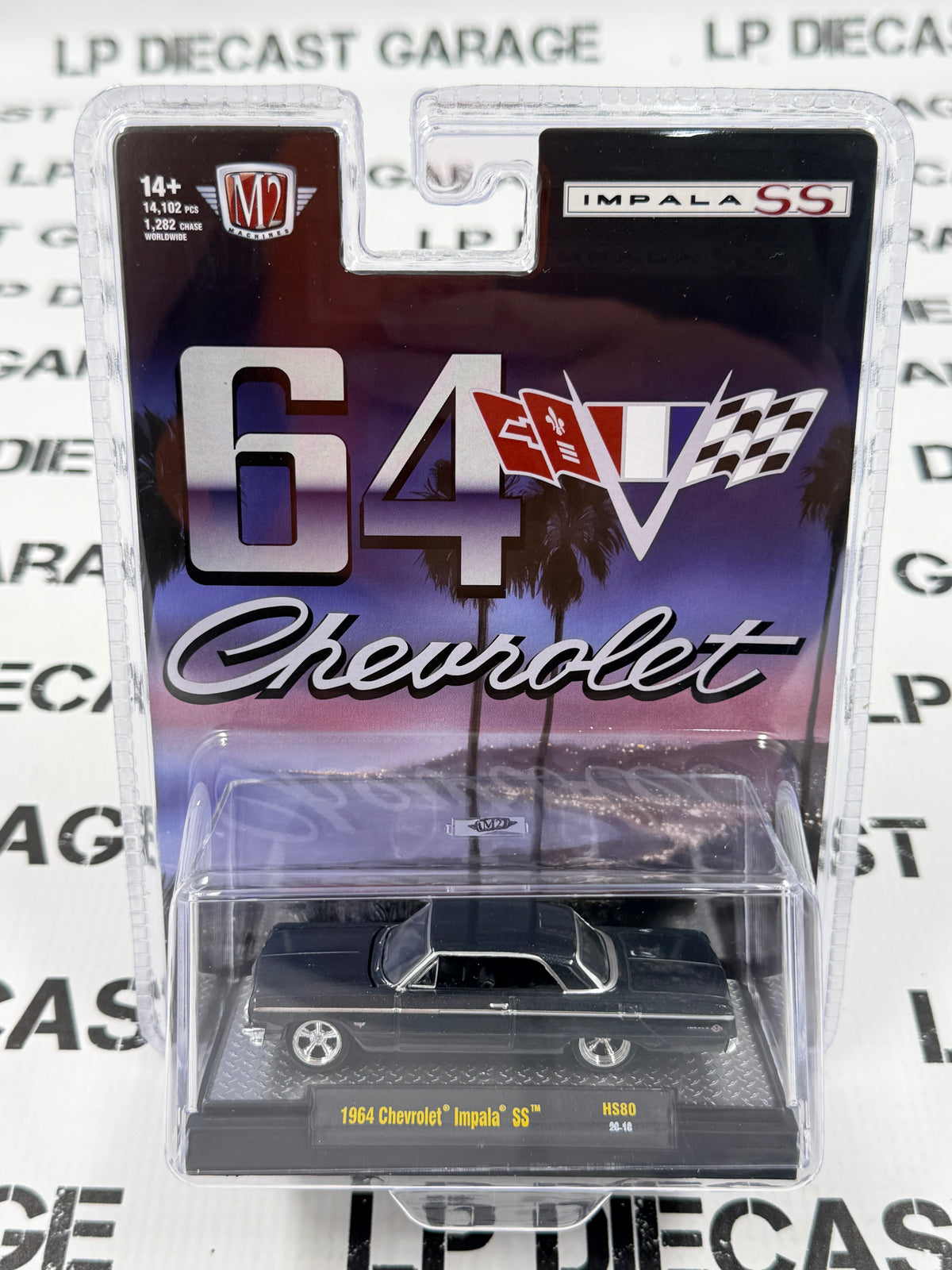 M2 1964 Chevrolet Impala SS Dark Blue 1:64 Diecast