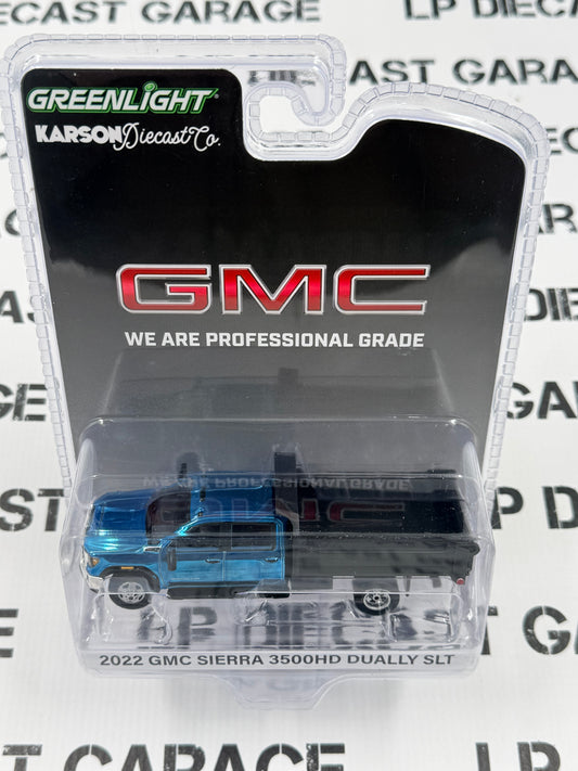 CHROME CHASE GREENLIGHT 2022 GMC Sierra 3500HD Dump Truck Red 1:64 Diecast Karson Exclusive