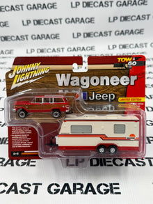 JOHNNY LIGHTNING 1981 Jeep Wagoneer w/ Trailer Red 1:64 Diecast Tow & Go