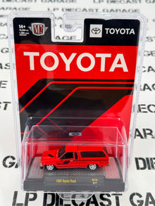M2 1985 Toyota Truck Lowered Red w/Bed Cap 1:64 Diecast
