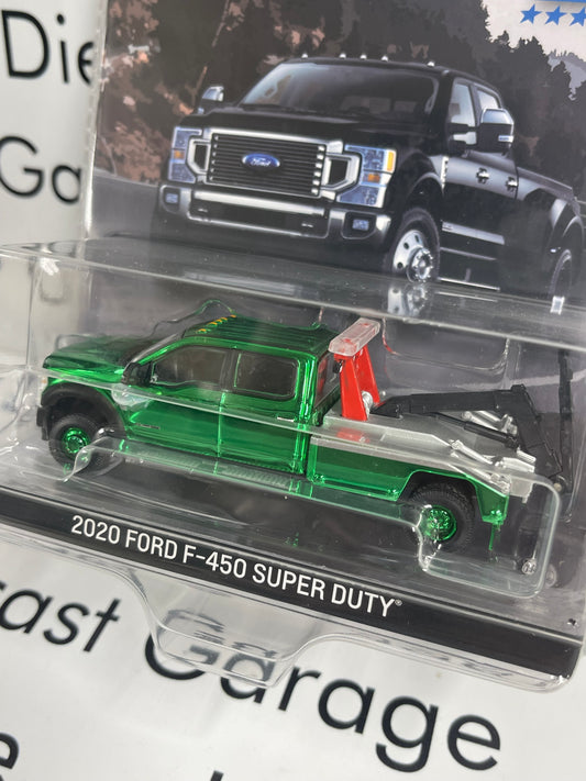 CHROME CHASE GREENLIGHT 2020 Ford F-450 Super Duty Tow Truck Red 1:64 Diecast T&C Exclusive
