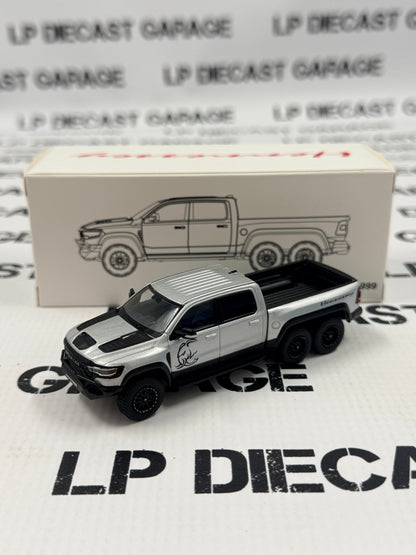 MODEL TRUCK 2022 Ram TRX Mammoth 6X6 Truck Silver 1:64 Diecast w/ LED Lights