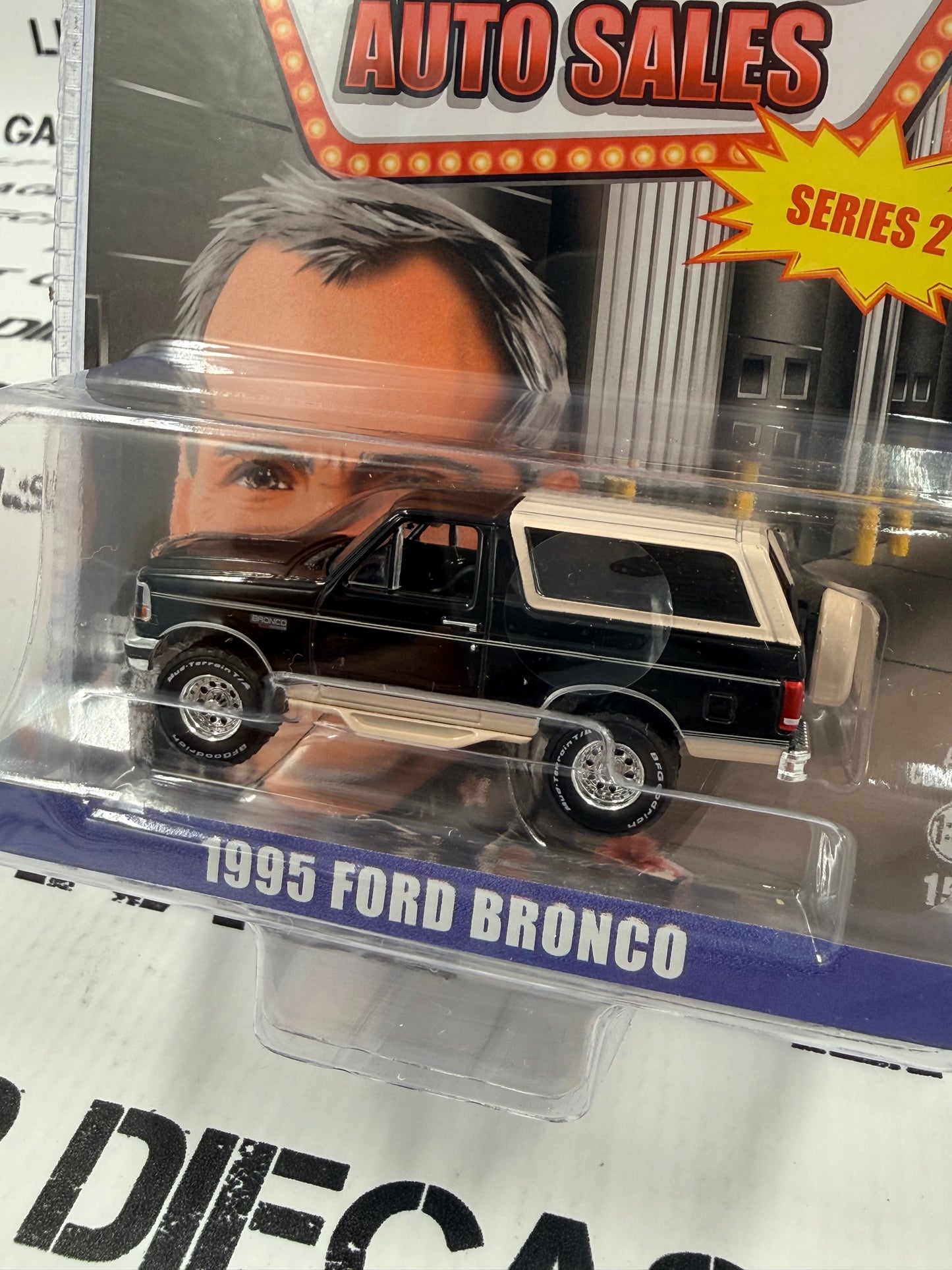 GREENLIGHT 1995 Ford Bronco Black Tan LP Exclusive 1:64 Diecast Ricks Auto Sales