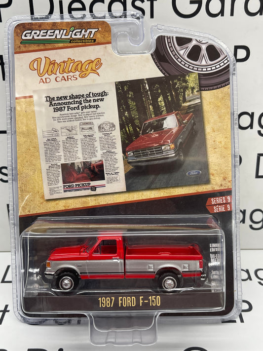 GREENLIGHT 1987 Ford F-150 Red/Silver Truck Vintage Ad Cars 1:64 Diecast