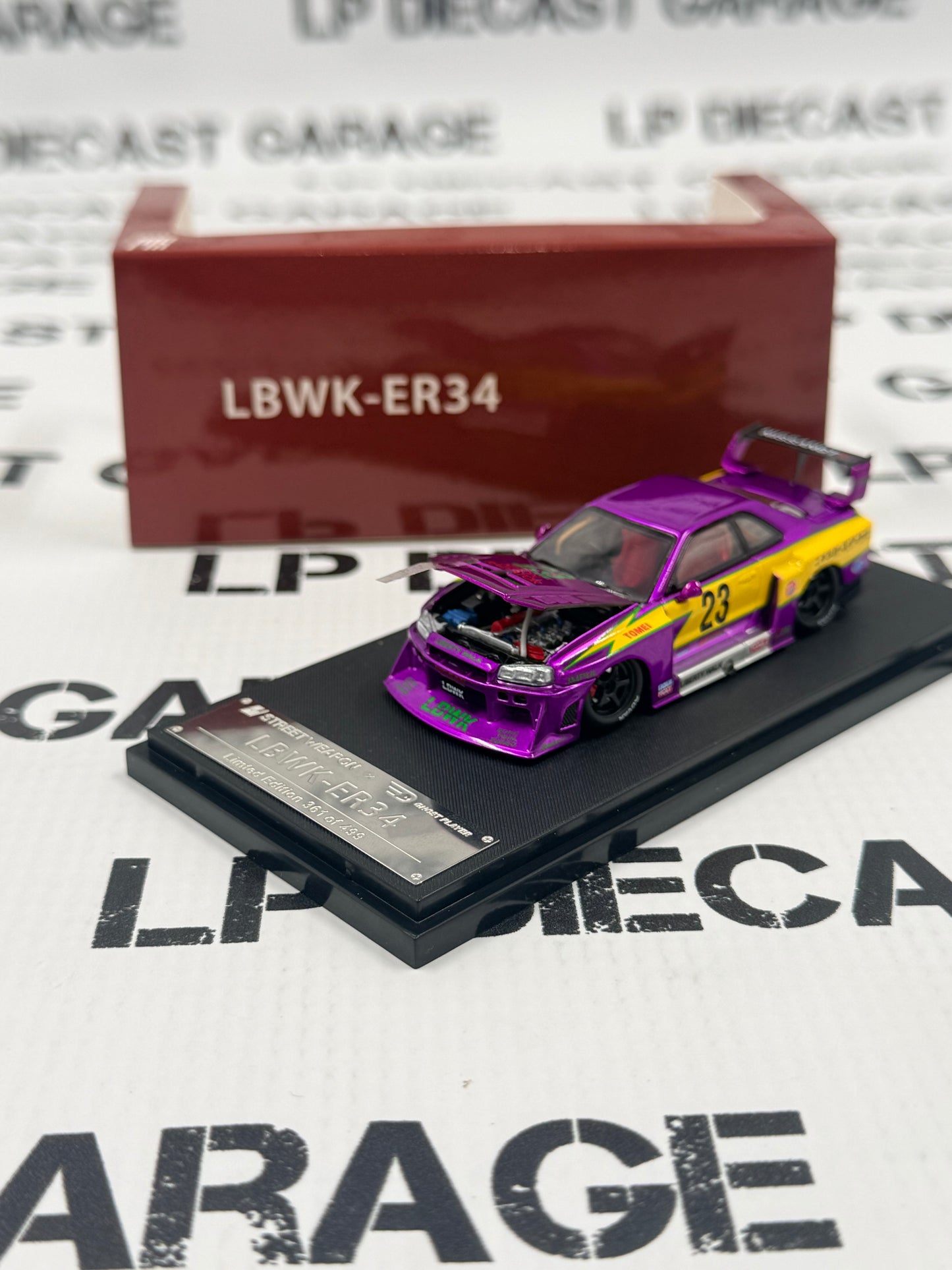 STREET WEAPON Nissan Skyline LBWK-ER34 Metallic Purple 1:64 Diecast Ghost Player