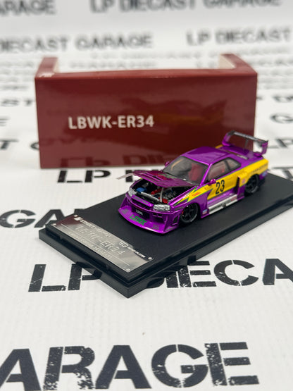 STREET WEAPON Nissan Skyline LBWK-ER34 Metallic Purple 1:64 Diecast Ghost Player