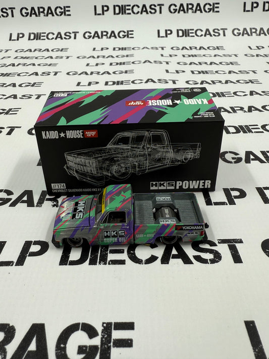 RAW CHASE MINI GT KAIDO HOUSE Chevrolet Silverado Kaido HKS V1 1:64 Diecast