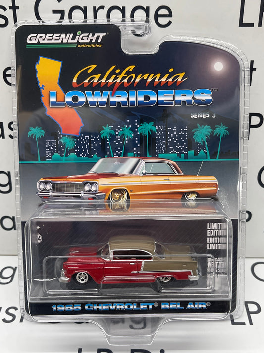 GREENLIGHT 1955 Chevrolet Bel-Air Red Bronze 1:64 Diecast California Lowriders