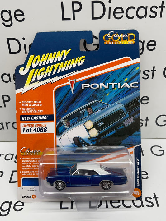 JOHNNY LIGHTNING 1966 Pontiac GTO Barrier Blue 1:64 Diecast