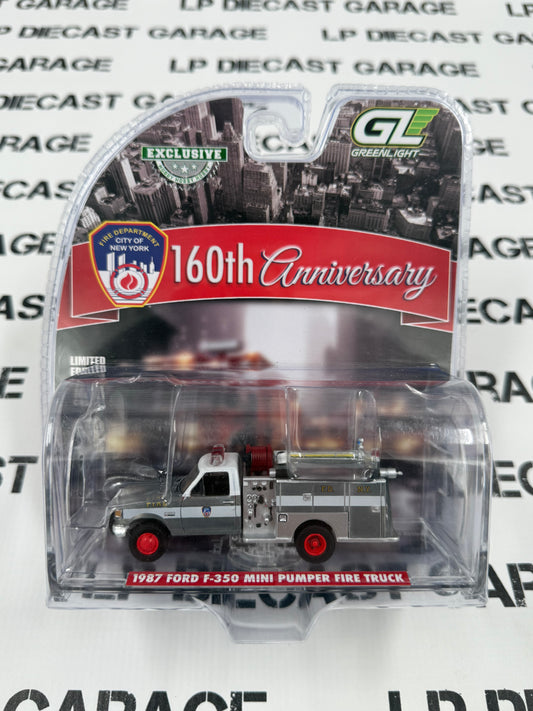 RAW CHASE GREENLIGHT 1987 Ford F-350 Mini Pumper FDNY Fire Truck 1:64 Diecast