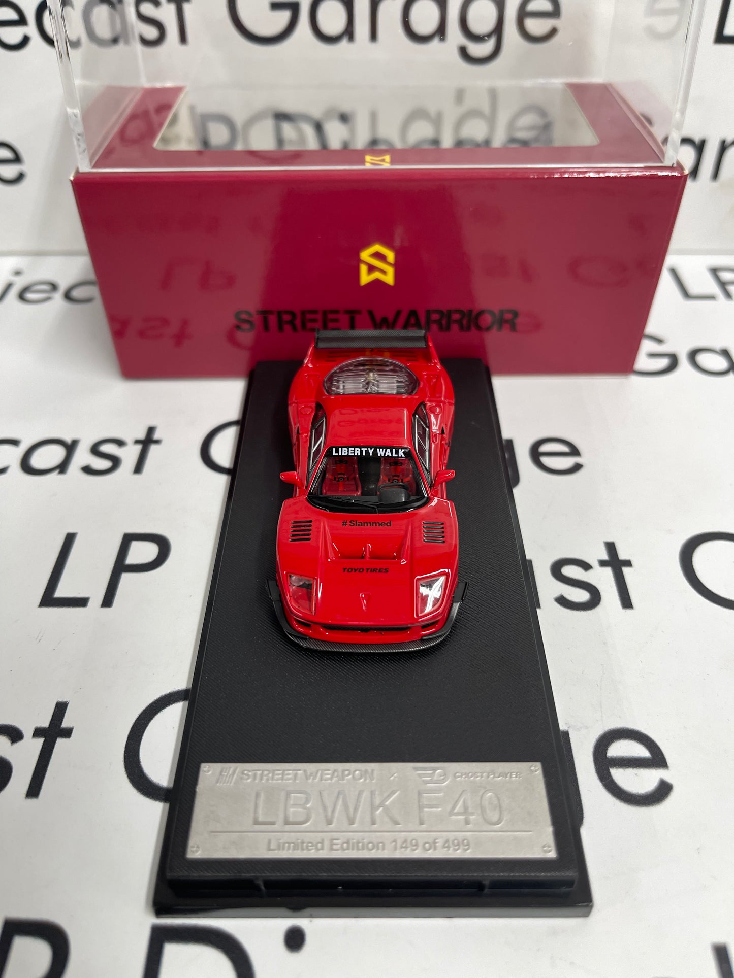 STREET WARRIOR Ferrari F40 LBWK Red 1:64 Diecast Ghost Player