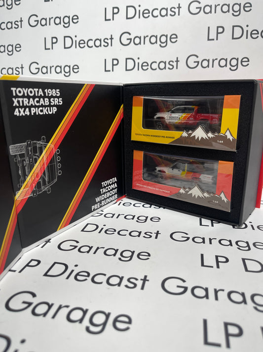 GCD Diecast Talk Exclusive 2-Pack Toyota Hilux & Toyota Tacoma TRD Box Set Limited Edition 1:64 Diecast