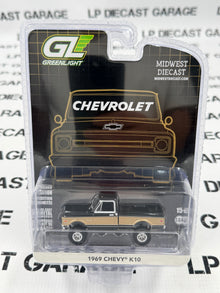 GREENLIGHT 1969 Chevy K10 Lifted Black & Gold 1:64 Diecast Midwest Exclusive