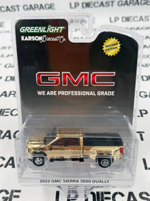 GOLD CHASE GREENLIGHT 2022 GMC Sierra 3500 Black Dually 1:64 Diecast Exclusive