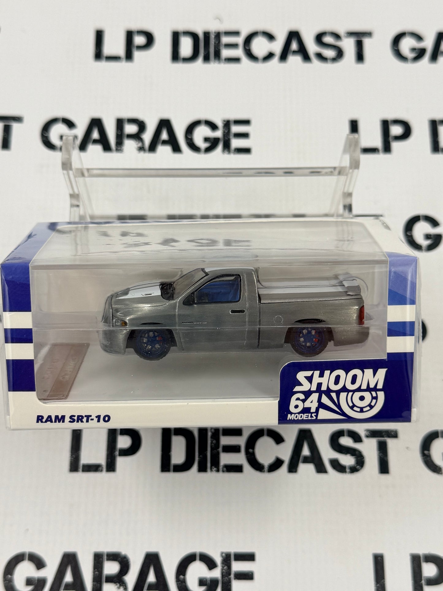 RAW CHASE GCD Shoom Dodge Ram SRT10 Blue w/ White Stripes Truck 1:64 Diecast MiJo