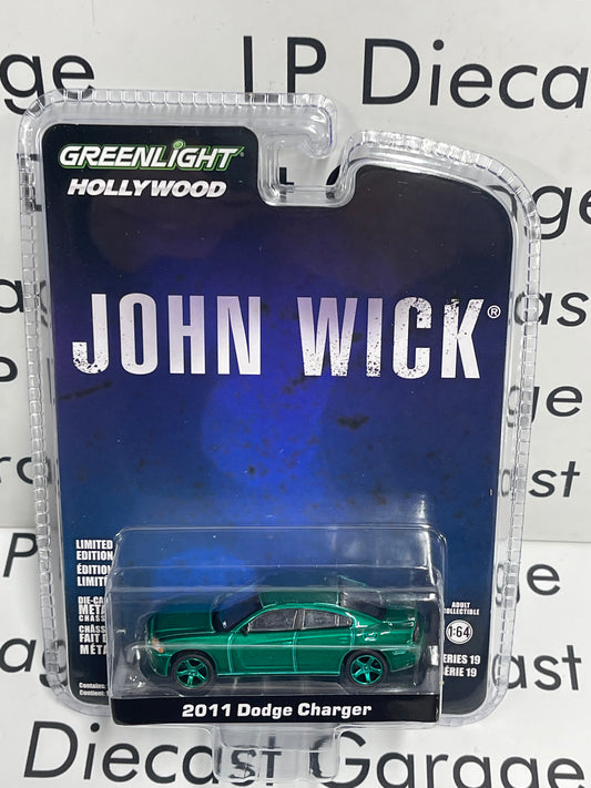 GREEN MACHINE CHASE GREENLIGHT 2011 Dodge Charger John Wick 1:64 Diecast Hollywood